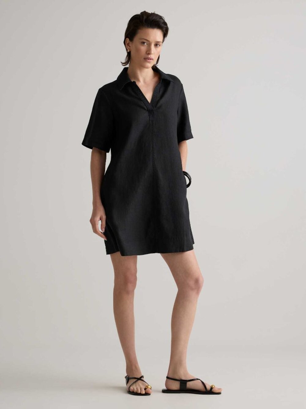 Quince 100% European Linen Popover Mini Dress